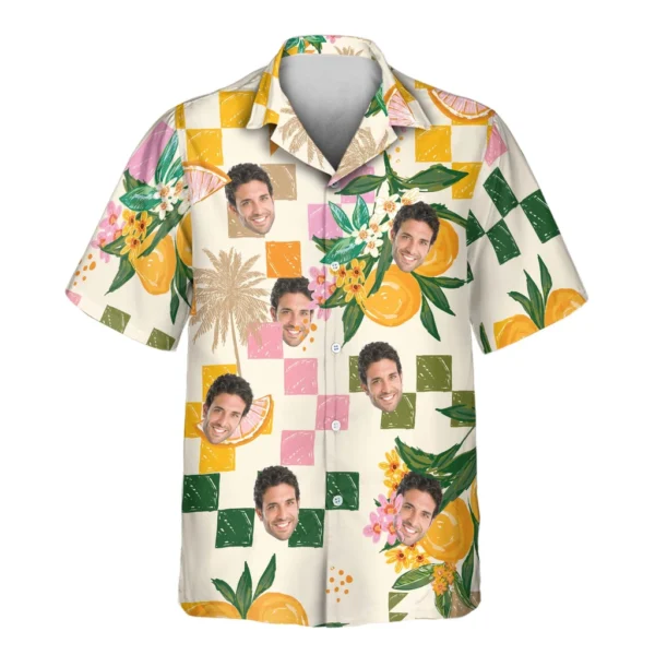1 Citrus Splash Aloha Custom Hawaiian Shirts With Faces Or Logos