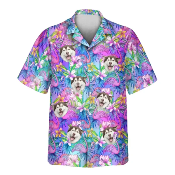 1 Flamingo Breeze Aloha Custom Hawaiian Shirts With Faces Or Logos
