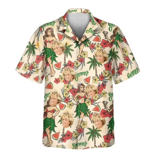 1 Island Party Vibes Aloha Custom Hawaiian Shirts With Faces Or Logos