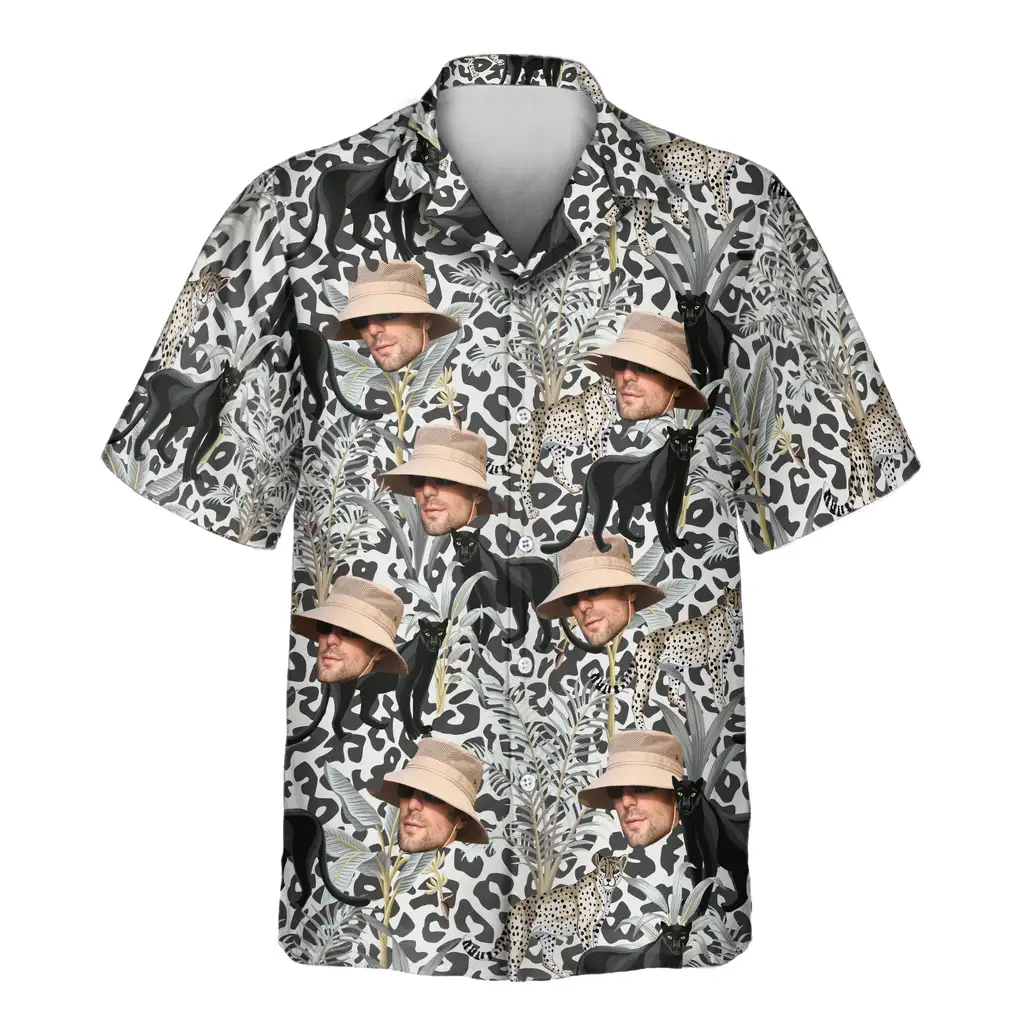 1 Jungle Prowl Aloha Custom Hawaiian Shirts With Faces Or Logos
