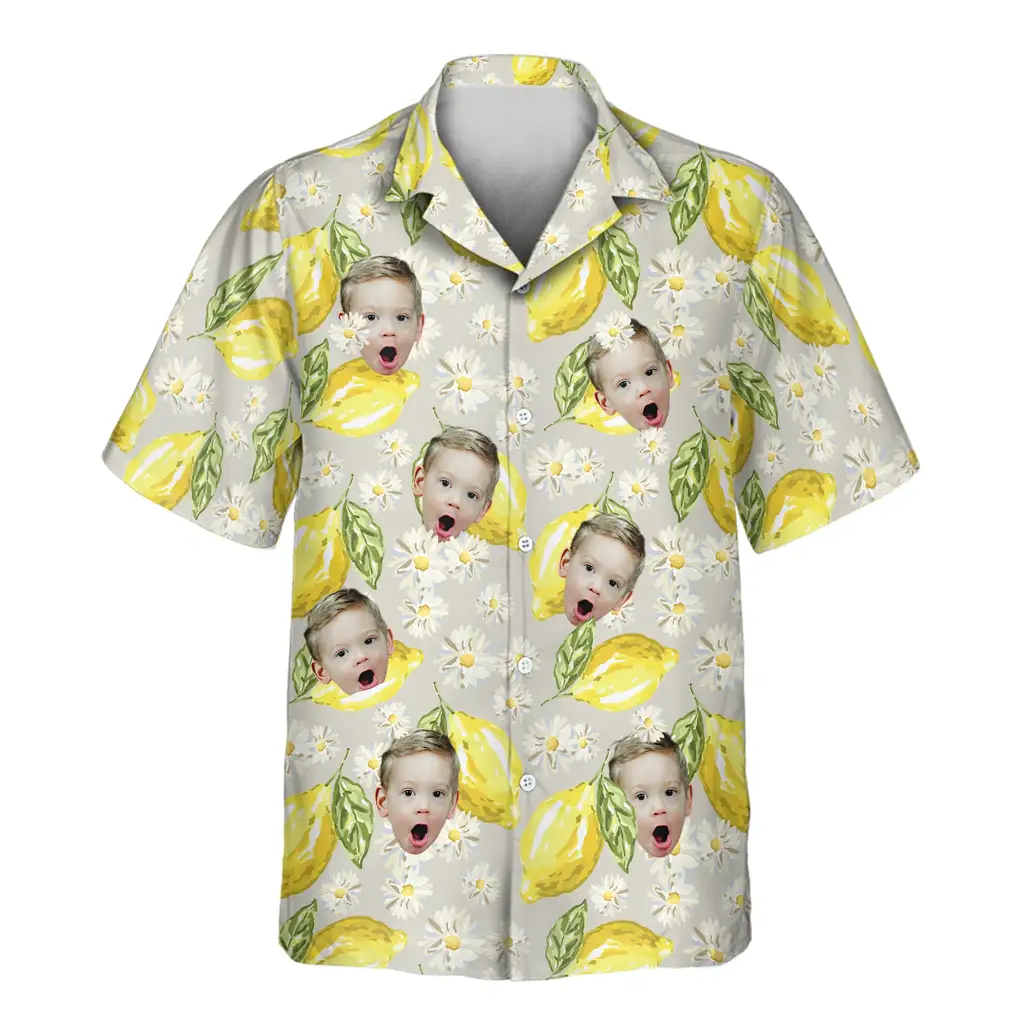 1 Lemon Grove Vibes Aloha Custom Hawaiian Shirts With Faces Or Logos