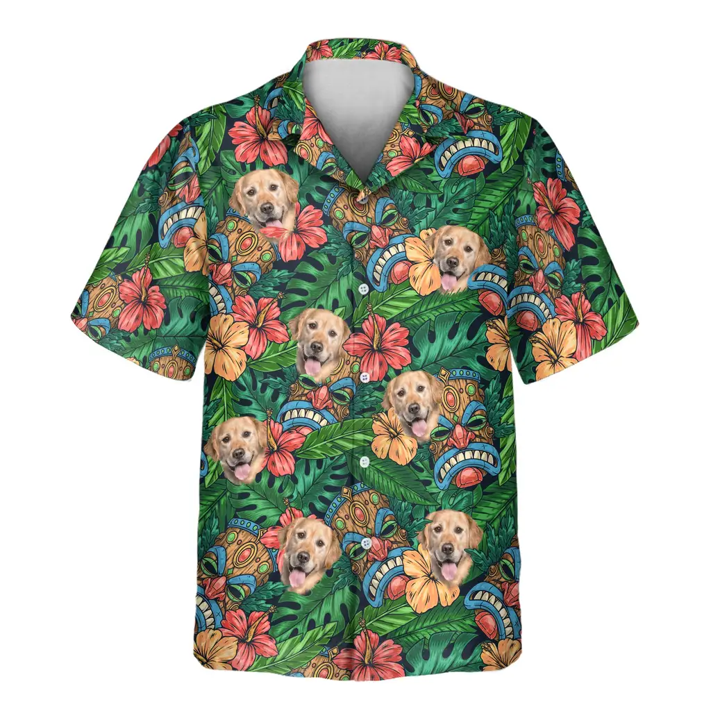 1 Tiki Paradise Warrior Aloha Custom Hawaiian Shirts With Faces Or Logos