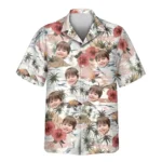 1 Vintage Island Palm Hibiscus Aloha Custom Hawaiian Shirts With Faces Or Logos