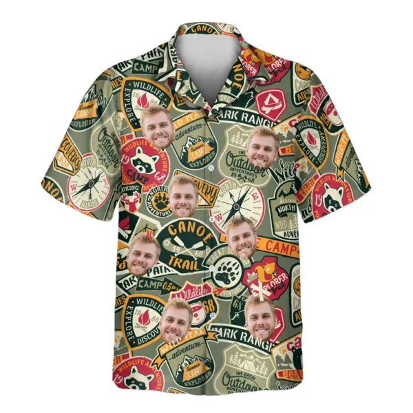 1 Wilderness Adventure Aloha Custom Hawaiian Shirts With Faces Or Logos