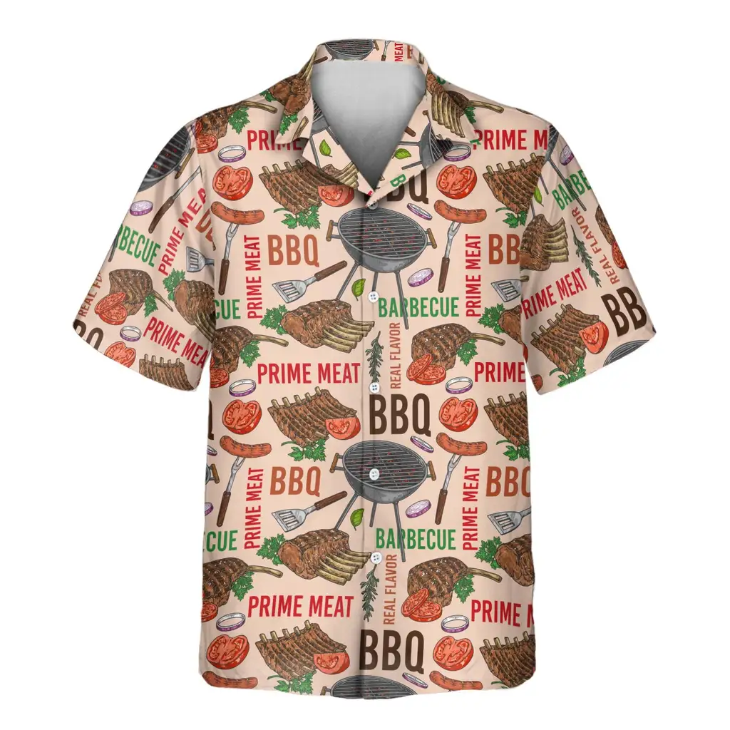 2 Barbecue Time Aloha Custom Hawaiian Shirts With Faces Or Logos 2 Barbecue Time Aloha Custom Hawaiian Shirts With Faces Or Logos