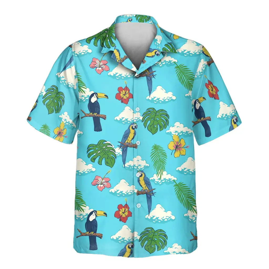 2 Jungle Bird Paradise Aloha Custom Hawaiian Shirts With Faces Or Logos