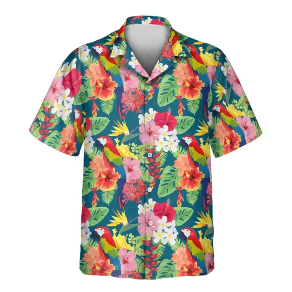 2 Macaw Jungle Vibes Aloha Custom Hawaiian Shirts With Faces Or Logos