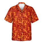 1 Red And Orange Tropical Silhouettes Aloha Custom Hawaiian Shirts With Faces Or Logos