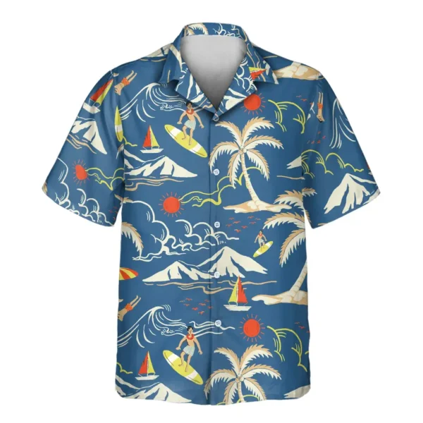 2 Surf Island Vibes Aloha Custom Hawaiian Shirts With Faces Or Logos