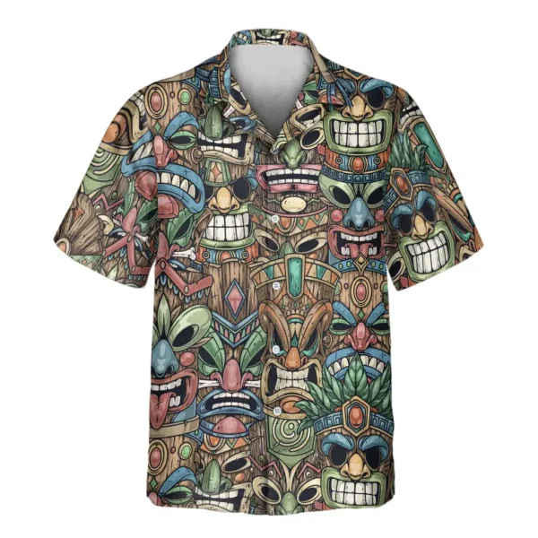 2 Tiki Island Vibes Aloha Custom Hawaiian Shirts With Faces Or Logos
