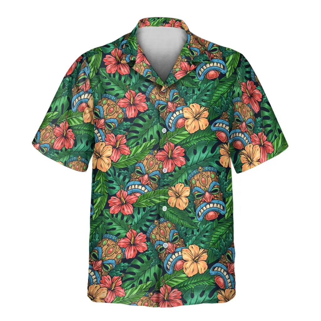 2 Tiki Paradise Warrior Aloha Custom Hawaiian Shirts With Faces Or Logos