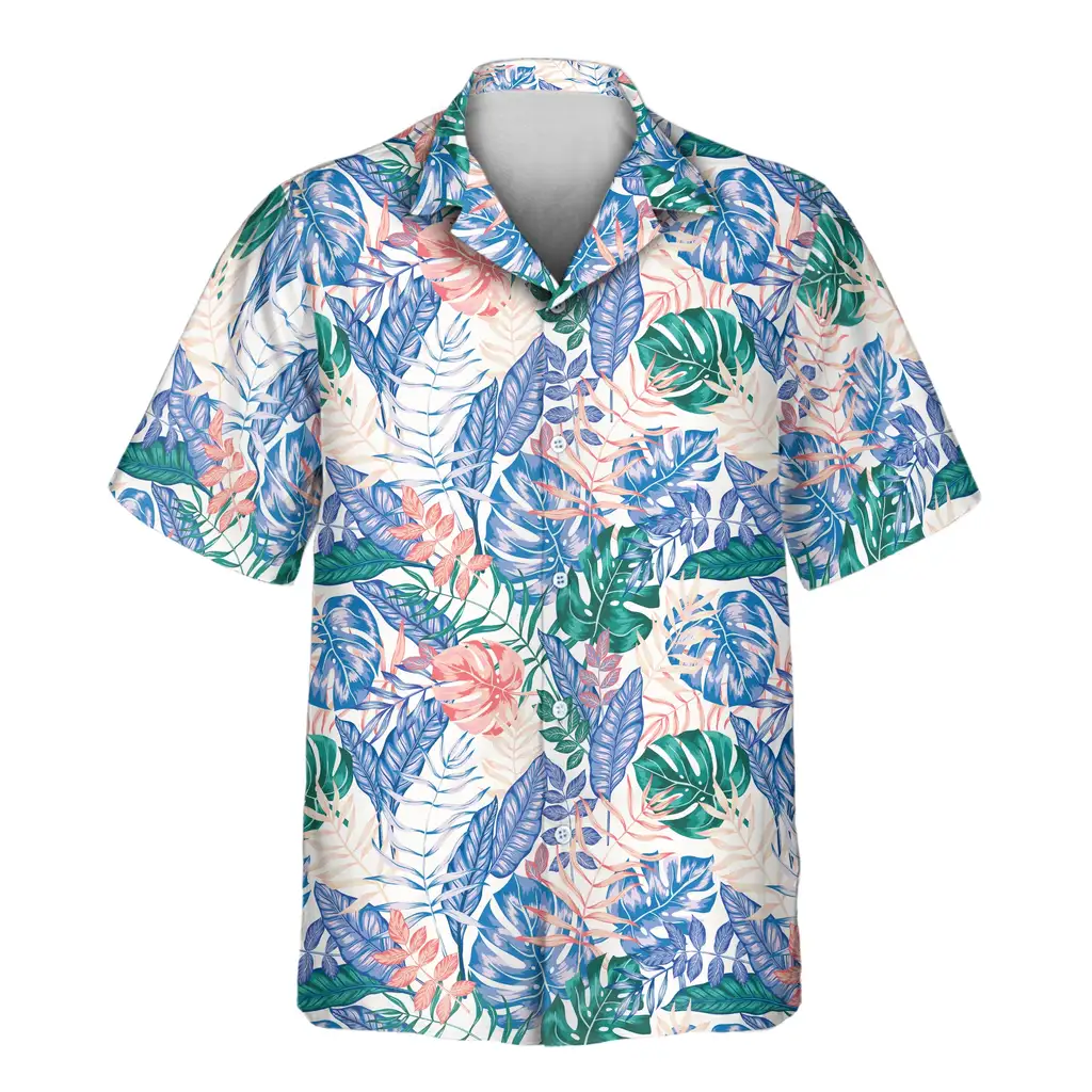 2 Tropical Leaf Fusion Aloha Custom Hawaiian Shirts With Faces Or Logos 2 Tropical Leaf Fusion Aloha Custom Hawaiian Shirts With Faces Or Logos