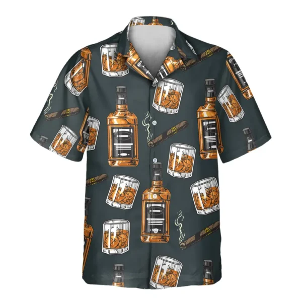 2 Whiskey Cigar Aloha Custom Hawaiian Shirts With Faces Or Logos