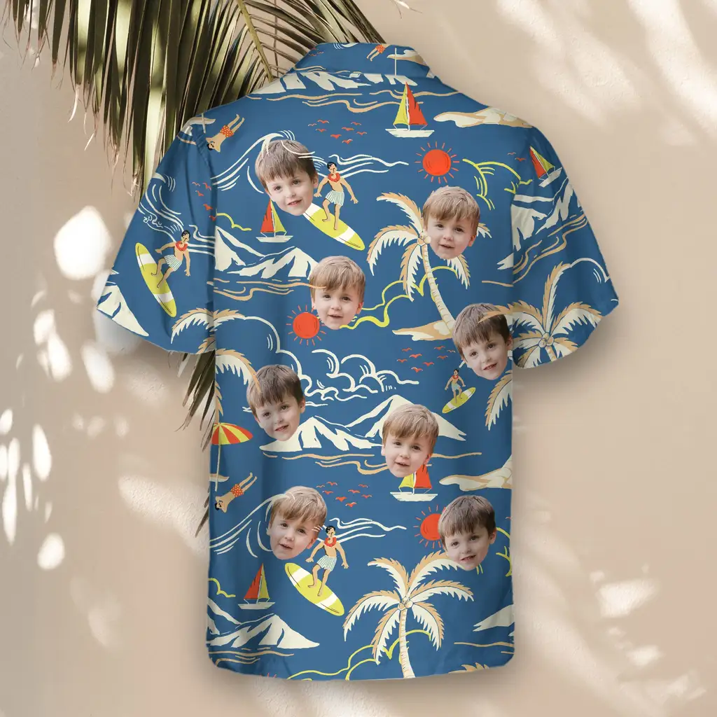 3 Surf Island Vibes Aloha Custom Hawaiian Shirts With Faces Or Logos