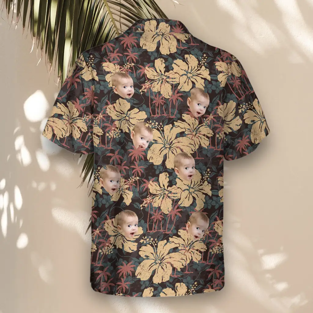 3 Tropical Grunge Bloom Aloha Custom Hawaiian Shirts With Faces Or Logos