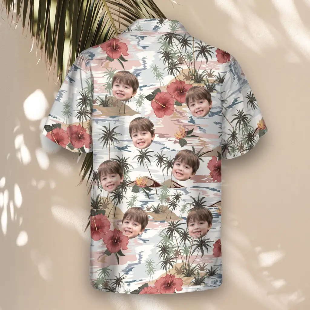 3 Vintage Island Palm Hibiscus Aloha Custom Hawaiian Shirts With Faces Or Logos 3 Vintage Island Palm Hibiscus Aloha Custom Hawaiian Shirts With Faces Or Logos