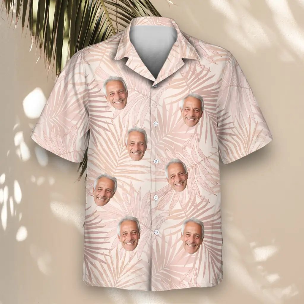 4 Blush Tropics Aloha Custom Hawaiian Shirts With Faces Or Logos 4 Blush Tropics Aloha Custom Hawaiian Shirts With Faces Or Logos