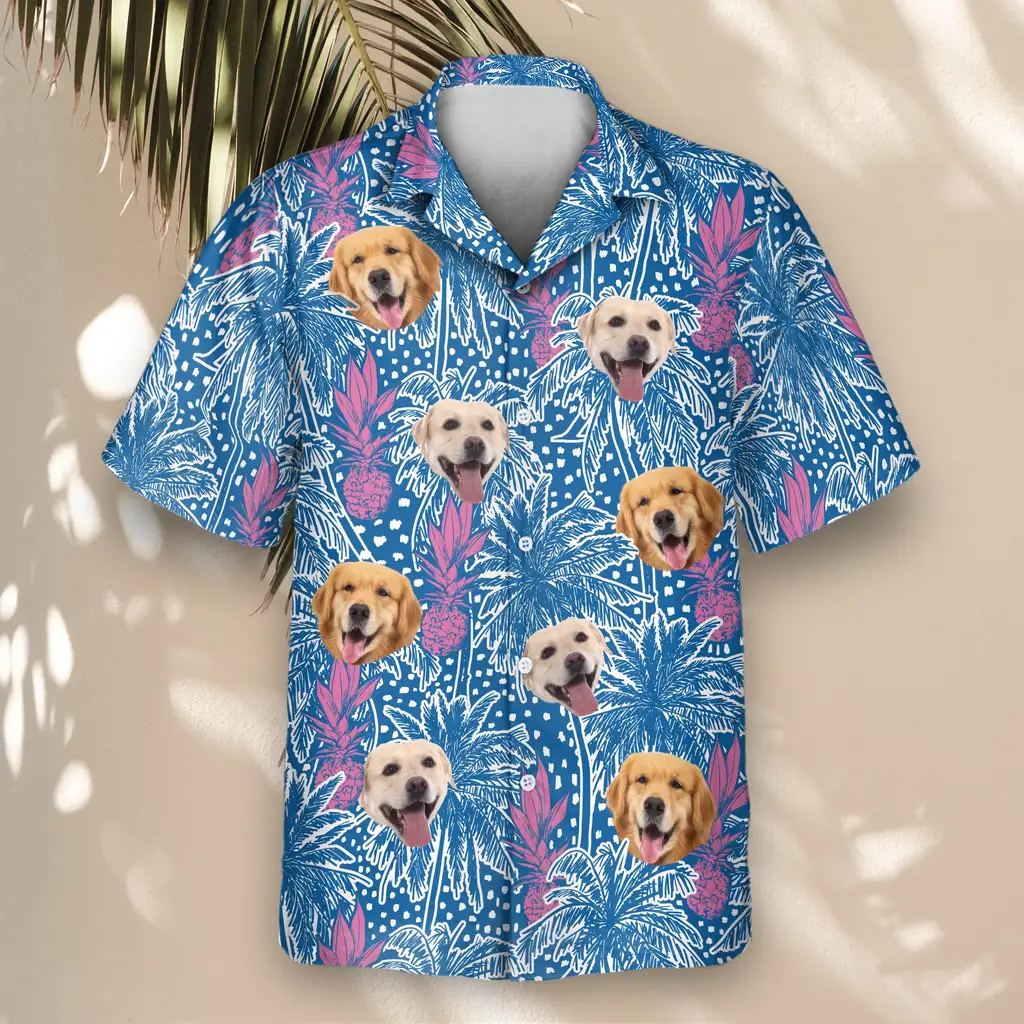 4 Pineapple Paradise Aloha Custom Hawaiian Shirts With Faces Or Logos