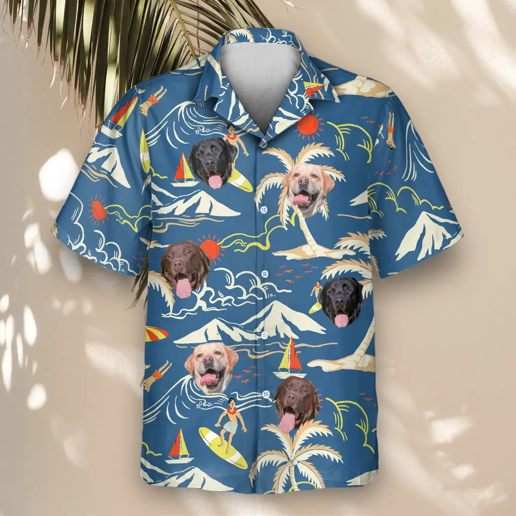 4 Surf Island Vibes Aloha Custom Hawaiian Shirts With Faces Or Logos