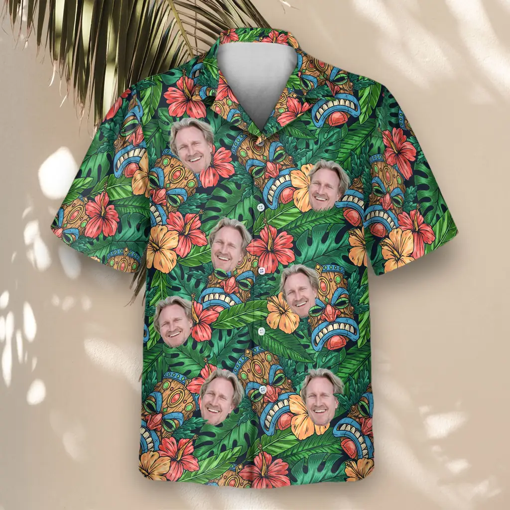4 Tiki Paradise Warrior Aloha Custom Hawaiian Shirts With Faces Or Logos