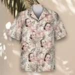 1 Vintage Palm Hibiscus Aloha Custom Hawaiian Shirts With Faces Or Logos